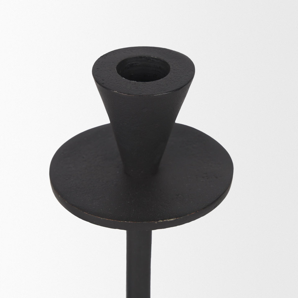 Mercana Petria Matte Black Textured Metal Taper Candle Holders