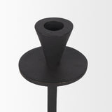 Mercana Petria Matte Black Textured Metal Taper Candle Holders