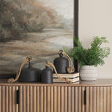 Mercana Quincy Medium Matte Black Metal Decorative Bell Object