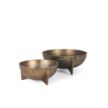 Mercana Quita Large Gold Metal Decorative Bowls (Set of 2)
