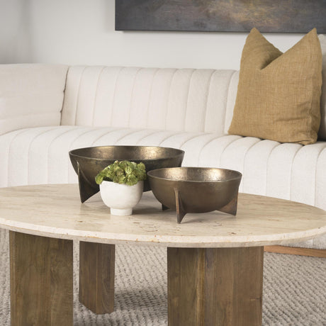 Mercana Quita Large Gold Metal Decorative Bowls (Set of 2)