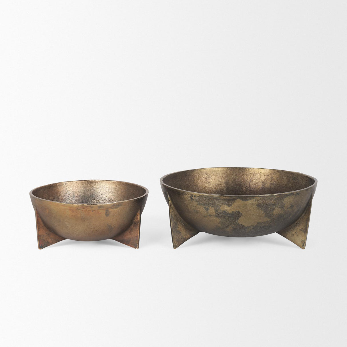 Mercana Quita Large Gold Metal Decorative Bowls (Set of 2)