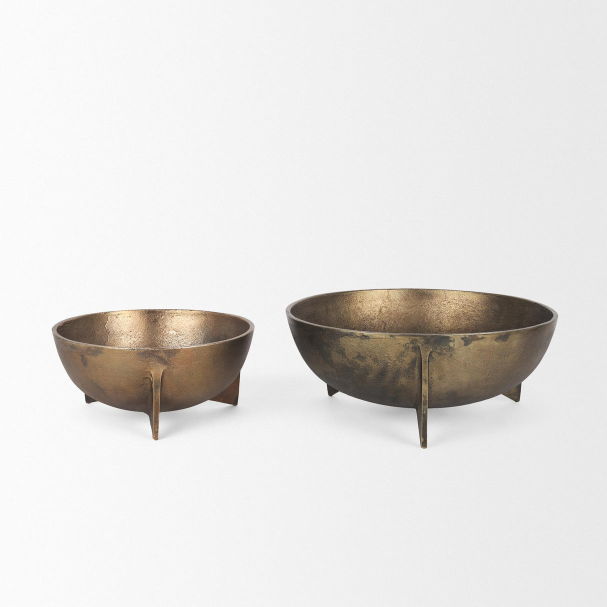 Mercana Quita Large Gold Metal Decorative Bowls (Set of 2)