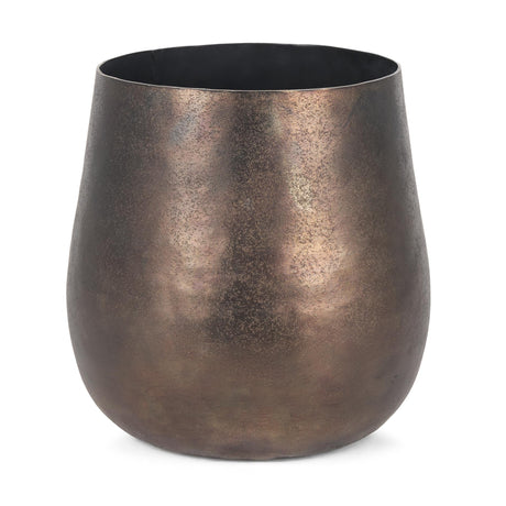 Mercana Quade Large Textured Gold Metal Planter