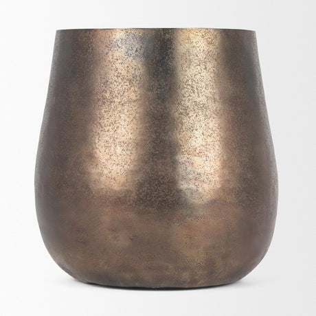 Mercana Quade Large Textured Gold Metal Planter