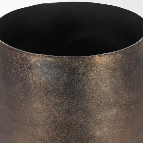 Mercana Quade Large Textured Gold Metal Planter