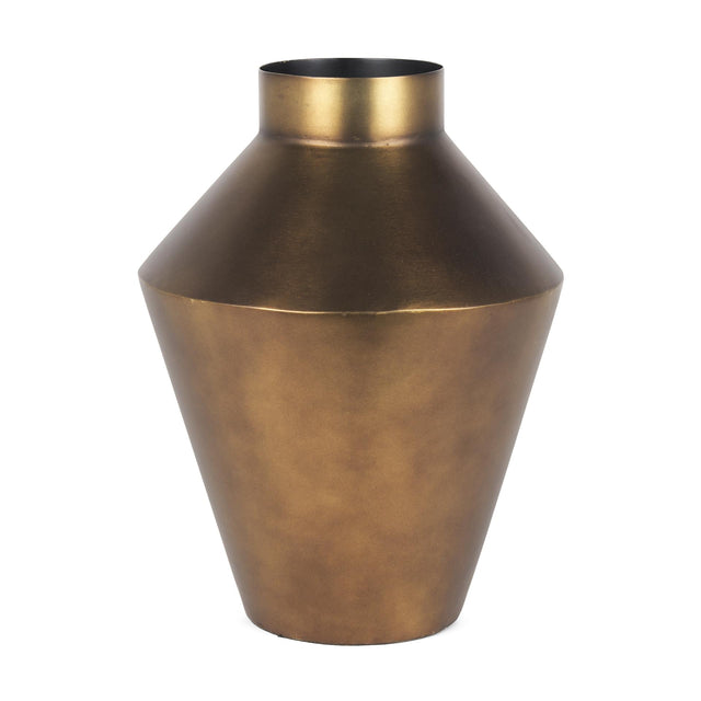 Mercana Perrin Large Brushed Gold Metal Decorative Vase
