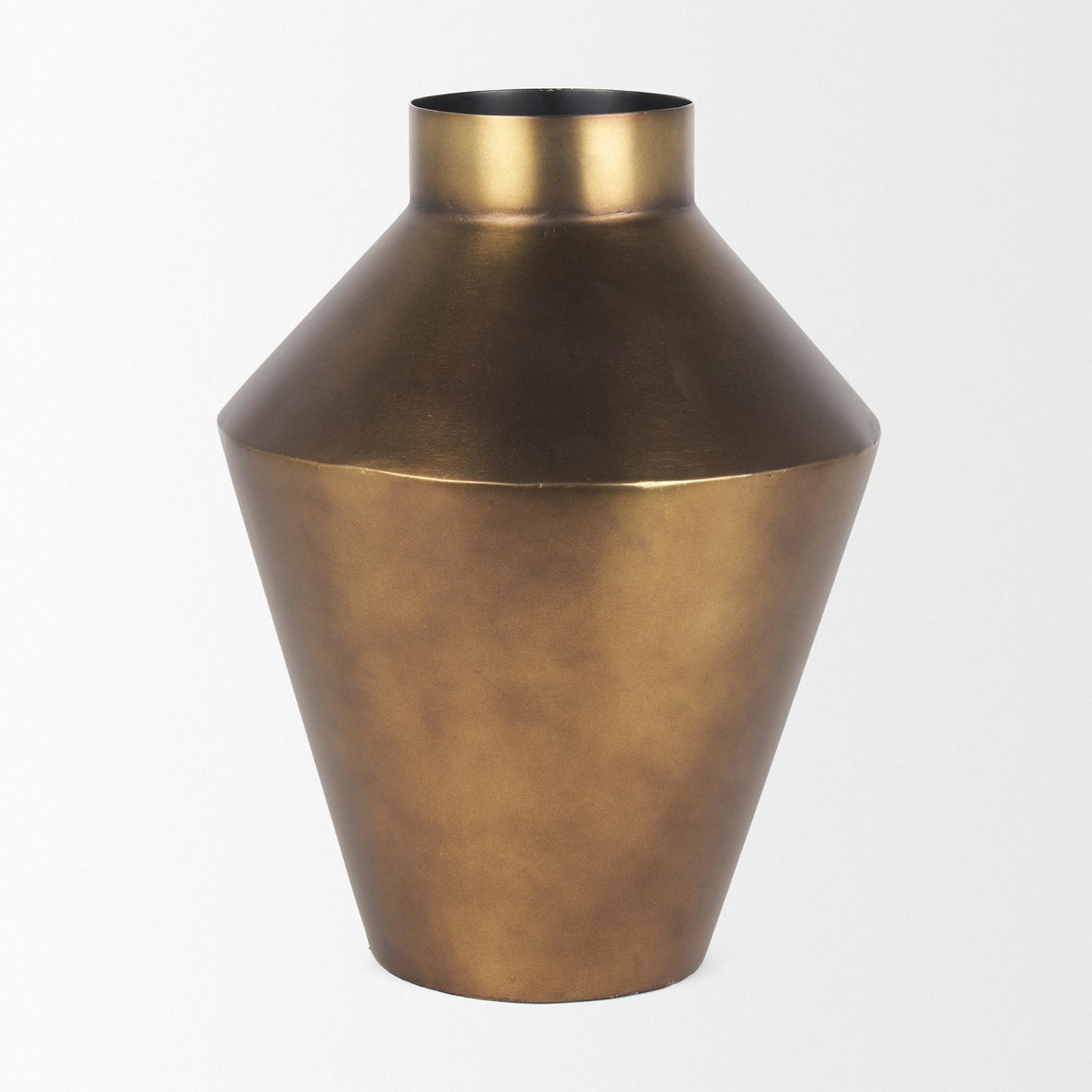 Mercana Perrin Large Brushed Gold Metal Decorative Vase