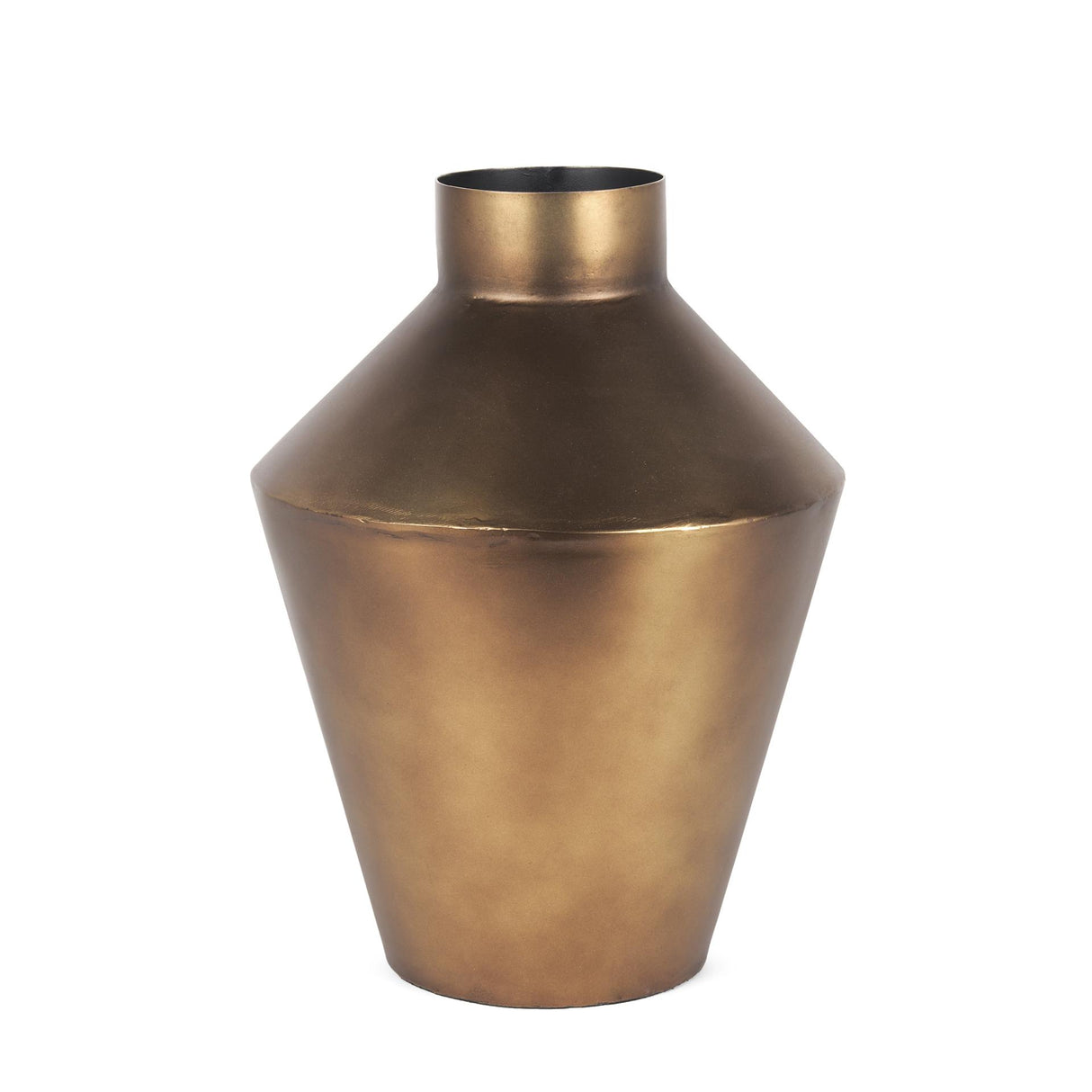Mercana Perrin Small Brushed Gold Metal Decorative Vase