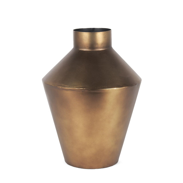 Mercana Perrin Small Brushed Gold Metal Decorative Vase
