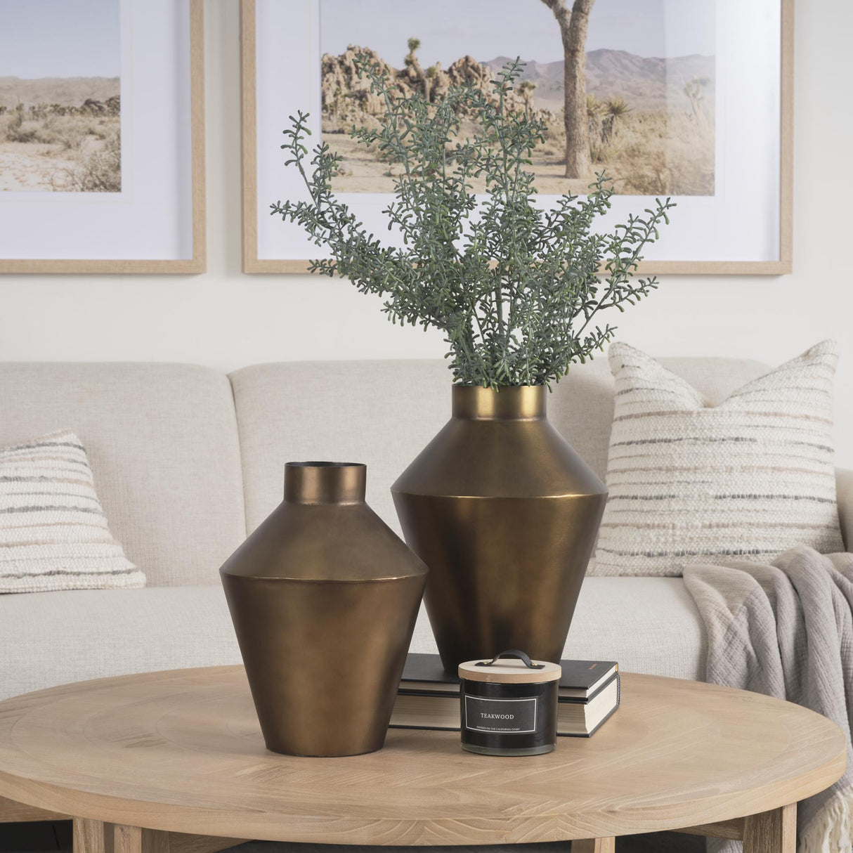 Mercana Perrin Small Brushed Gold Metal Decorative Vase