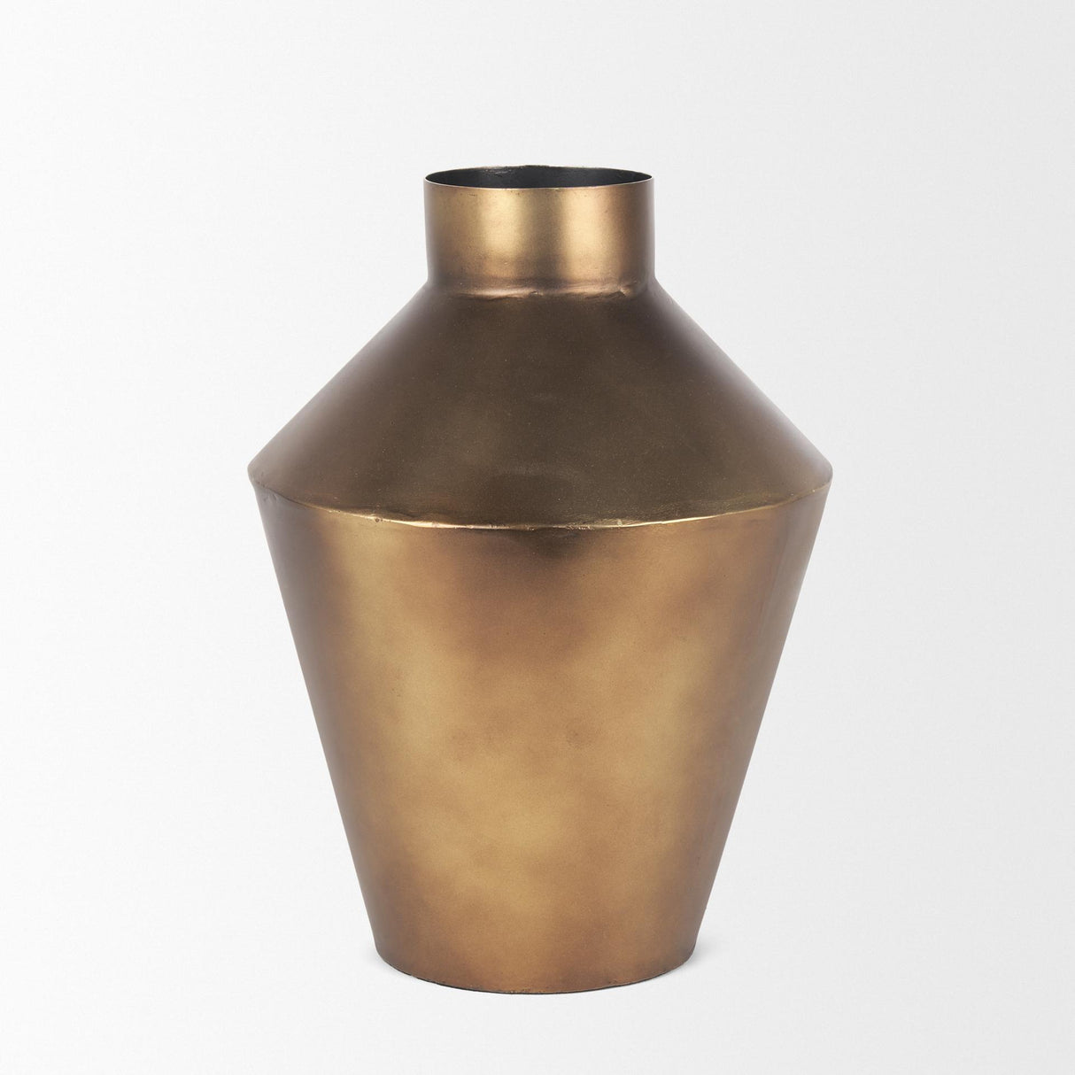 Mercana Perrin Small Brushed Gold Metal Decorative Vase