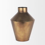 Mercana Perrin Small Brushed Gold Metal Decorative Vase