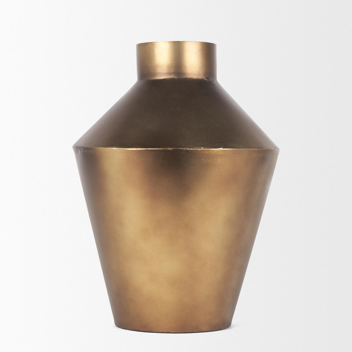 Mercana Perrin Small Brushed Gold Metal Decorative Vase