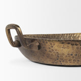 Mercana Pama Hammered Gold Metal Decorative Trays (Set of 2)