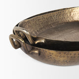Mercana Pama Hammered Gold Metal Decorative Trays (Set of 2)