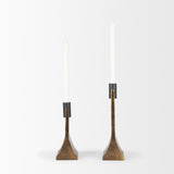 Mercana Polli Antiqued Gold w/ Matte Black Metal Taper Candleholders (Set of 2)