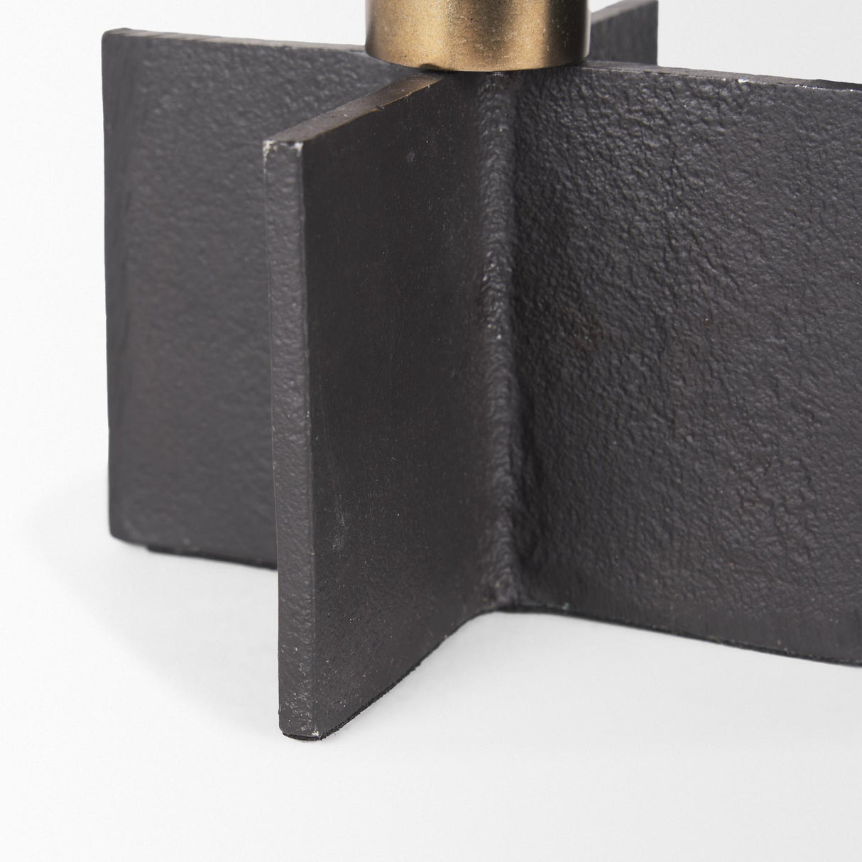 Mercana Pia Matte Black w/ Brushed Gold Metal Taper Candleholder (Set of 2)