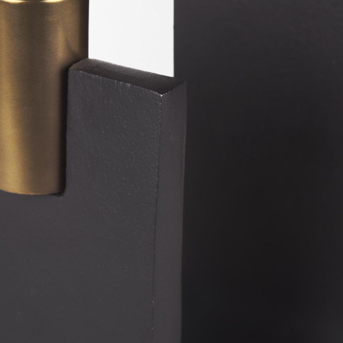 Mercana Polli Matte Black w/ Brushed Gold Metal Taper Candleholders (Set of 2)