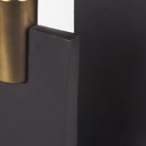 Mercana Polli Matte Black w/ Brushed Gold Metal Taper Candleholders (Set of 2)