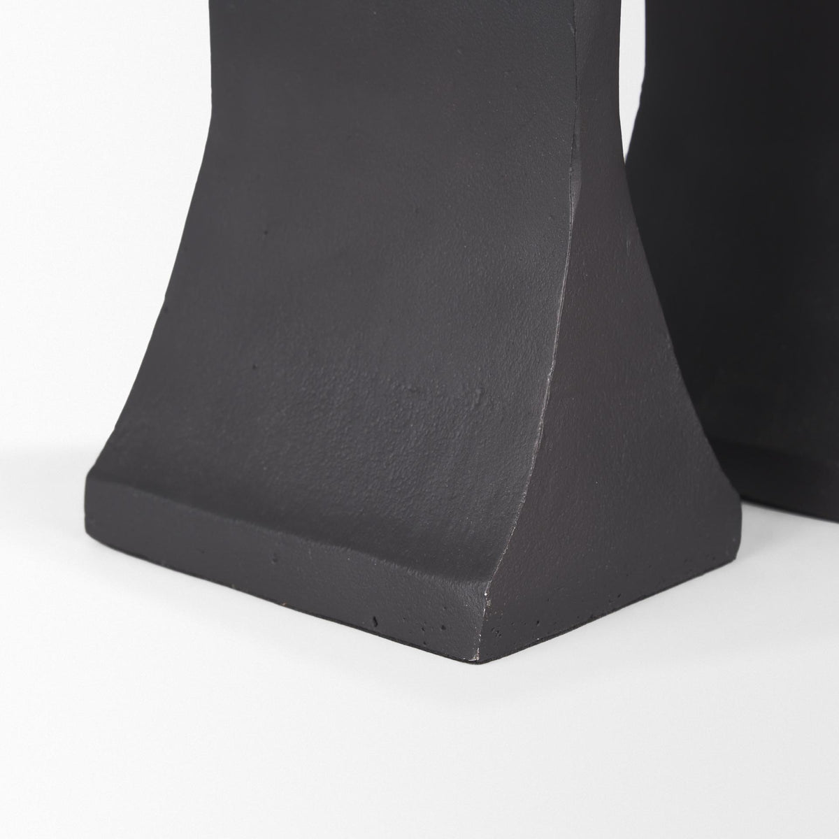 Mercana Polli Matte Black w/ Brushed Gold Metal Taper Candleholders (Set of 2)