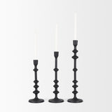 Mercana Paolo Matte Black Metal Candle Holder (Set of 3)