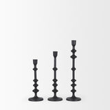 Mercana Paolo Matte Black Metal Candle Holder (Set of 3)