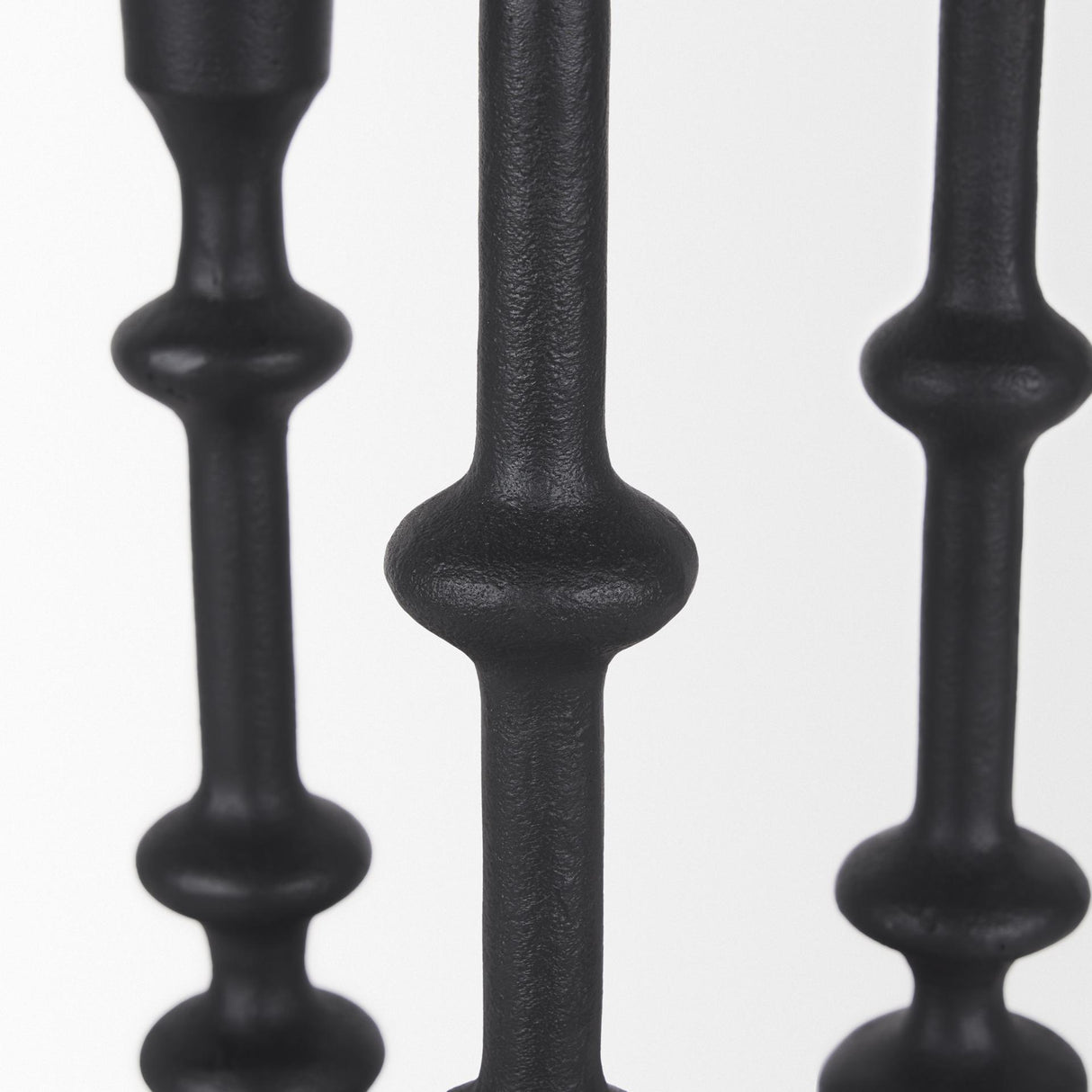 Mercana Paolo Matte Black Metal Candle Holder (Set of 3)