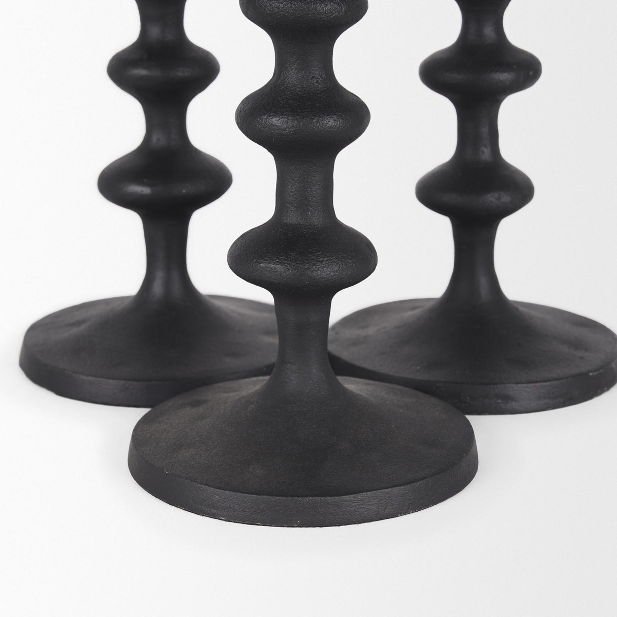 Mercana Paolo Matte Black Metal Candle Holder (Set of 3)