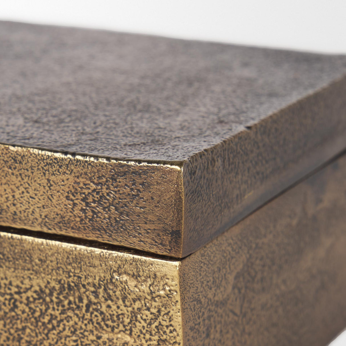 Mercana Porschia Small Antiqued Gold Metal Decorative Box
