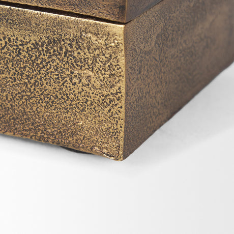 Mercana Porschia Small Antiqued Gold Metal Decorative Box