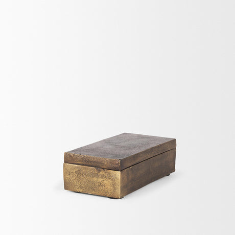 Mercana Porschia Small Antiqued Gold Metal Decorative Box
