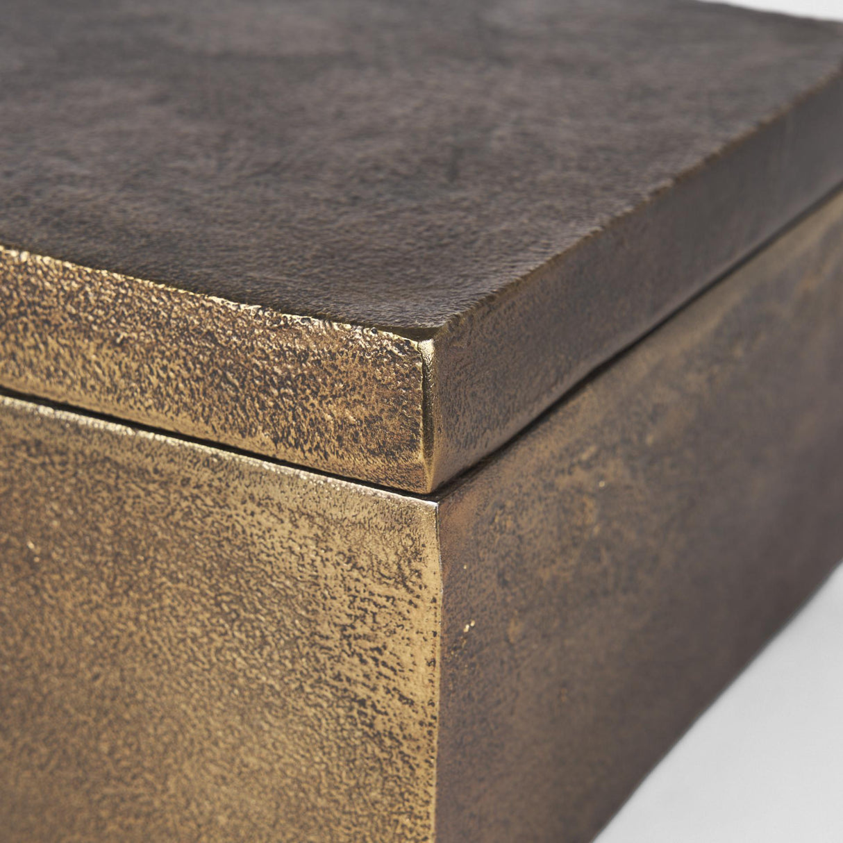 Mercana Porschia Large Antiqued Gold Metal Decorative Box