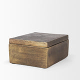 Mercana Porschia Large Antiqued Gold Metal Decorative Box
