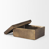 Mercana Porschia Large Antiqued Gold Metal Decorative Box