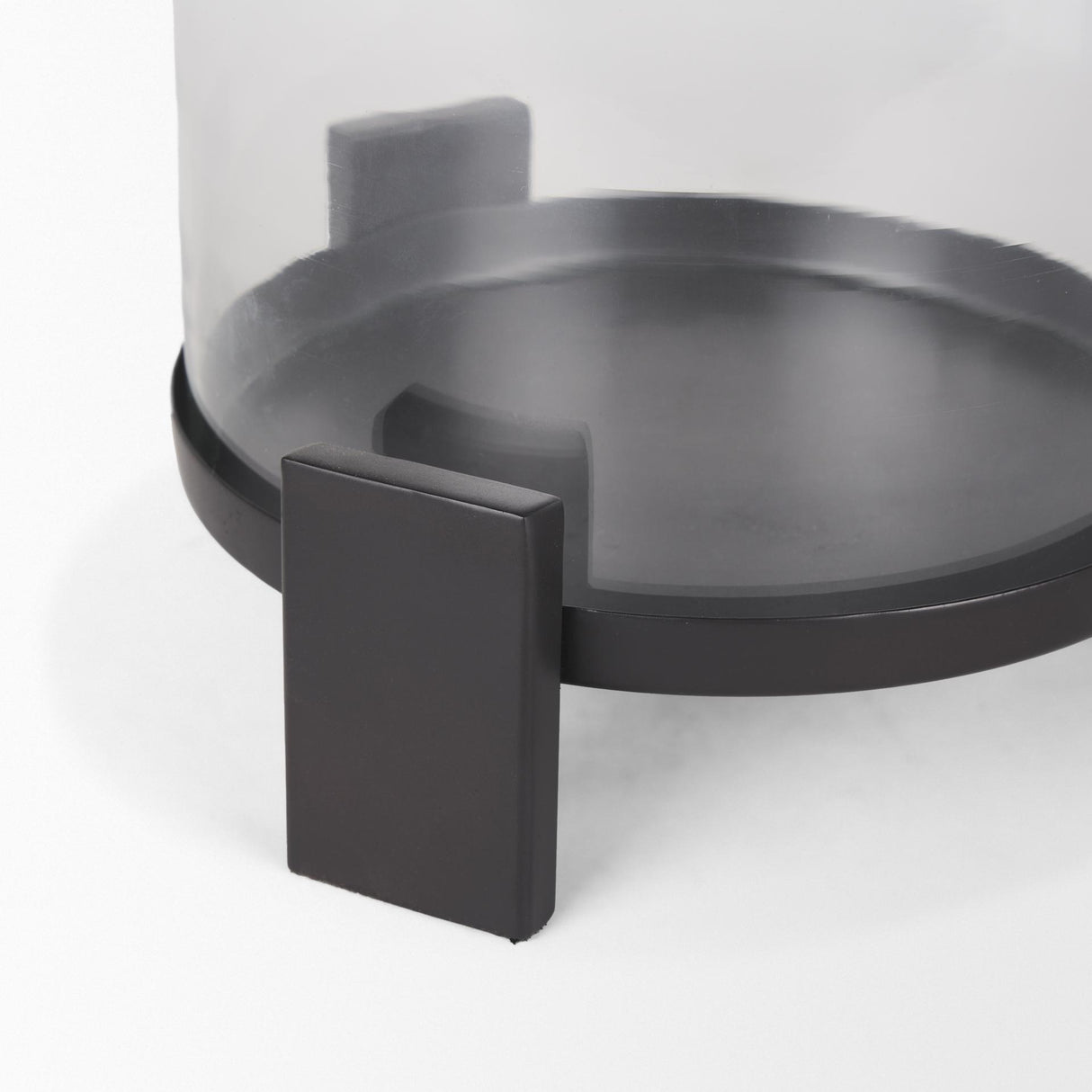 Mercana Price Large Matte Black Metal w/ Glass Hurricane Candle Holder