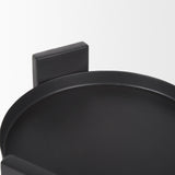 Mercana Price Small Matte Black Metal w/ Glass Hurricane Candle Holder