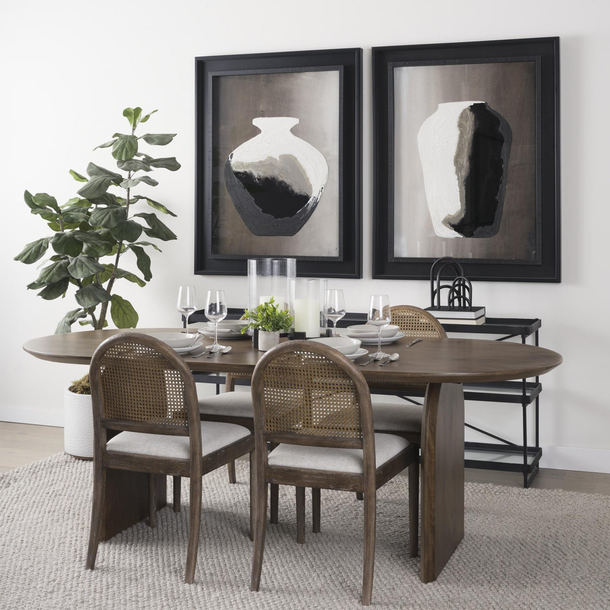 Mercana Price Small Matte Black Metal w/ Glass Hurricane Candle Holder