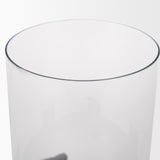 Mercana Price Small Matte Black Metal w/ Glass Hurricane Candle Holder