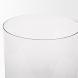 Mercana Price Large Antiqued Gold Metal w/ Glass Hurricane Candle Holder