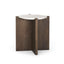 Mercana Bianca Dark Brown Wood w/ Marble Round Accent Table