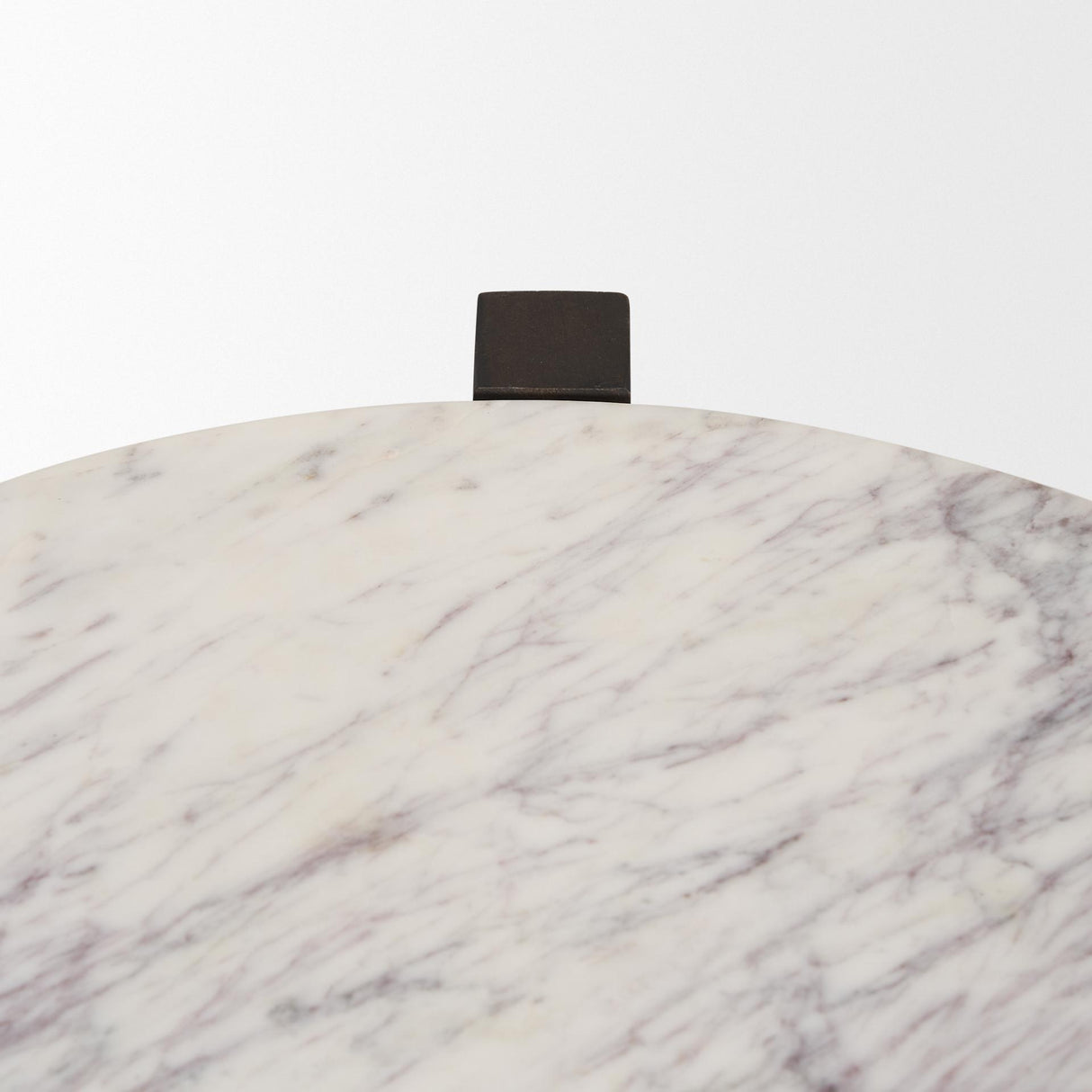 Mercana Bianca Dark Brown Wood w/ Marble Round Accent Table