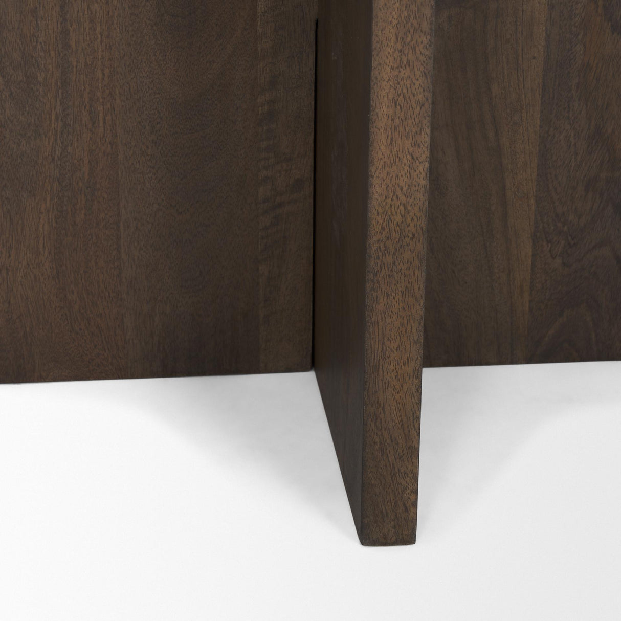 Mercana Bianca Dark Brown Wood w/ Marble Round Accent Table