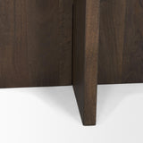 Mercana Bianca Dark Brown Wood w/ Marble Round Accent Table