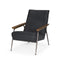 Mercana Grosjean Black Leather w/ Black Metal Frame Accent Chair