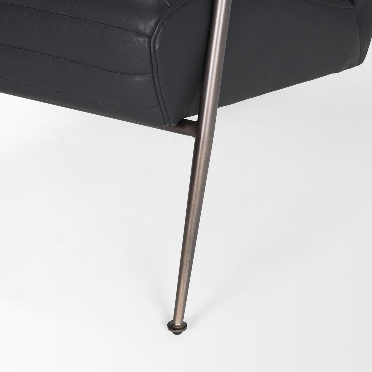 Mercana Grosjean Black Leather w/ Black Metal Frame Accent Chair