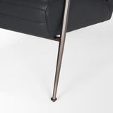 Mercana Grosjean Black Leather w/ Black Metal Frame Accent Chair