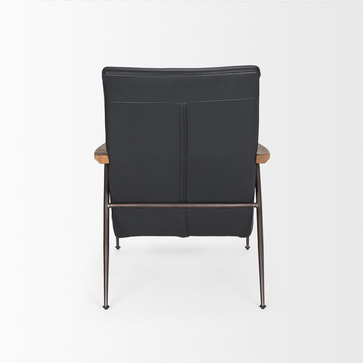 Mercana Grosjean Black Leather w/ Black Metal Frame Accent Chair