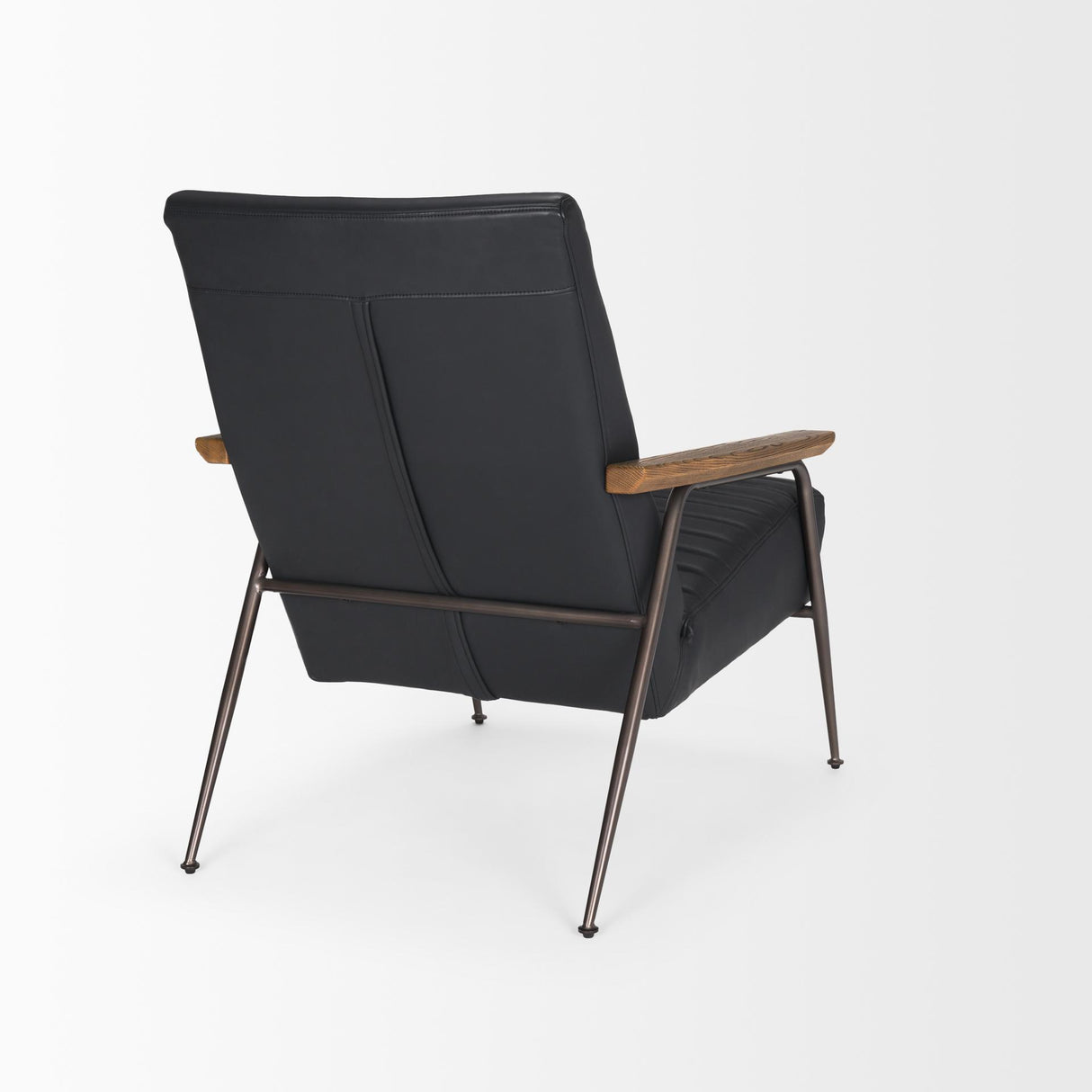 Mercana Grosjean Black Leather w/ Black Metal Frame Accent Chair