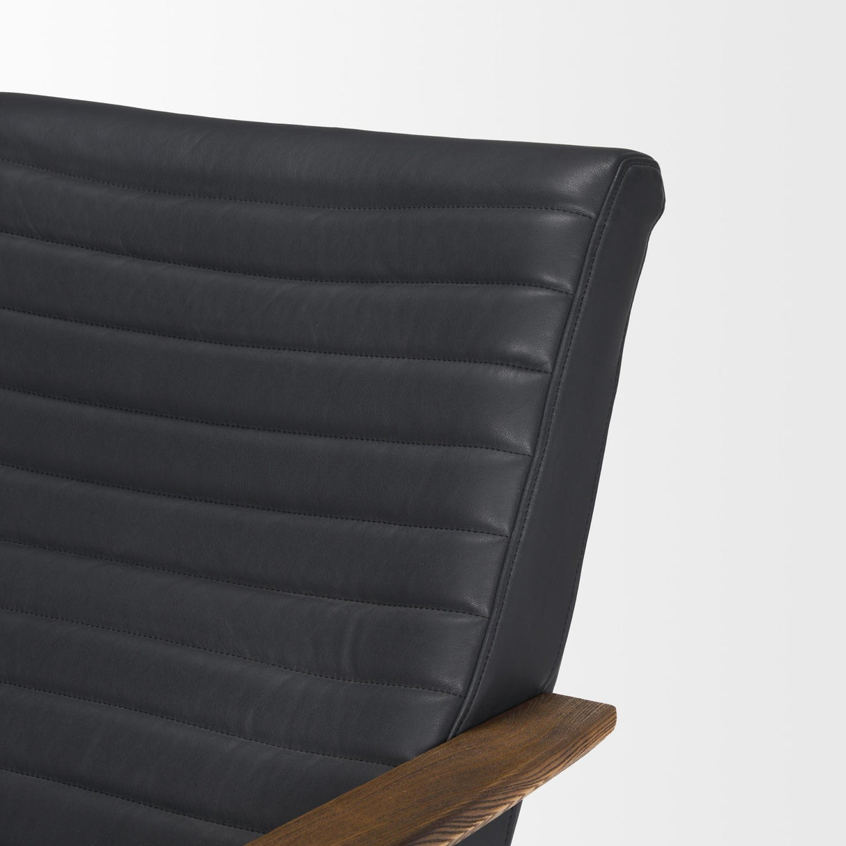 Mercana Grosjean Black Leather w/ Black Metal Frame Accent Chair